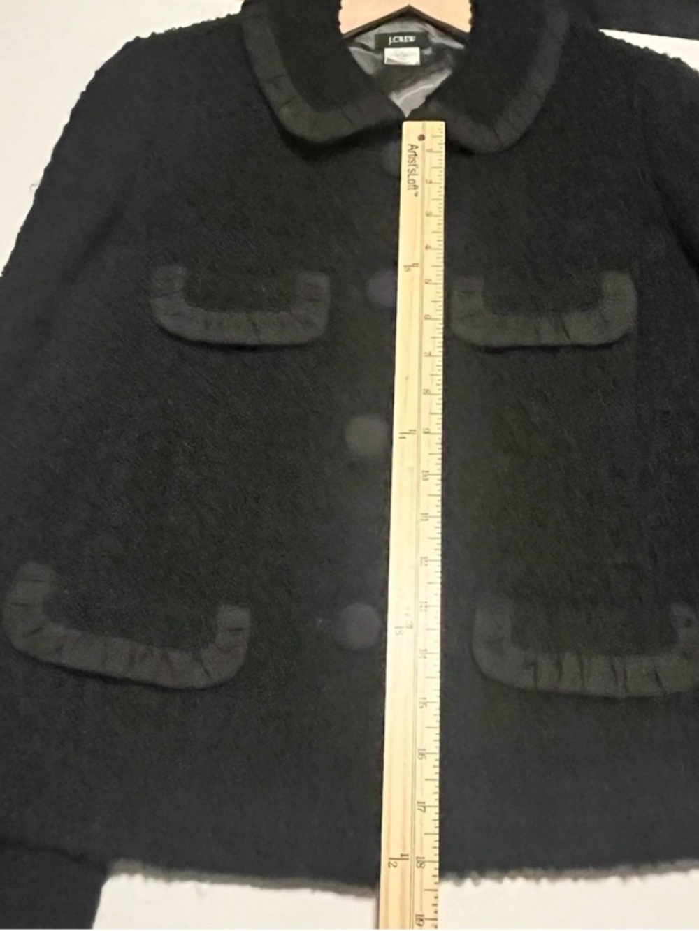 J. CREW BOUCLÈ TWEED PENNY JACKET BLACK ROUND COLLAR SILK TRIM OLD MONEY SIZE 6 - Picture 14 of 14